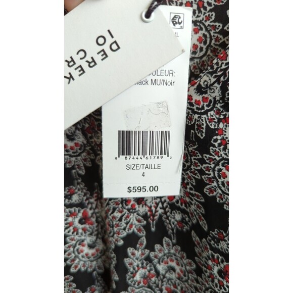 DEREK LAM 10 CROSBY Smocked Silk Floral Print Long Sleeve Mini Dress Sheer NWT 4 - Picture 10 of 11